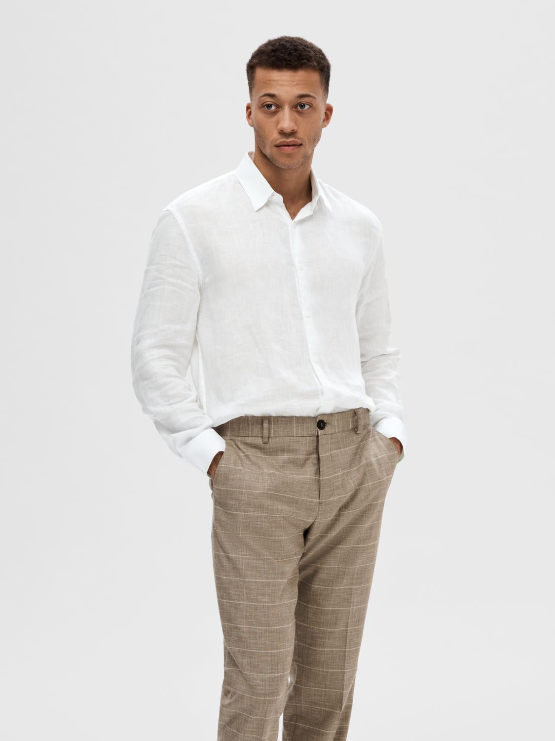 Regular Kylian Linskjorte - Hvit/ White